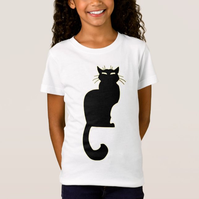 Camiseta de gato negro de chica Tee de gato negro (Anverso)