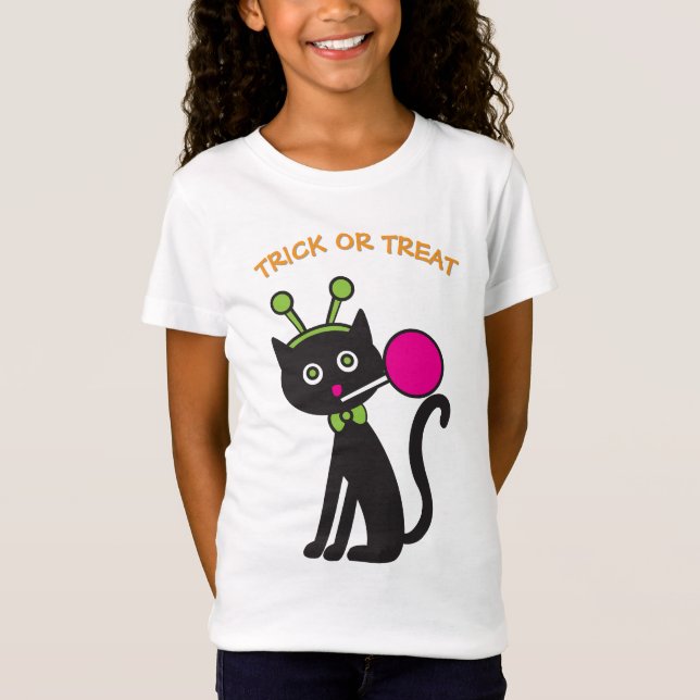 Camiseta de gato negro de Halloween (Anverso)