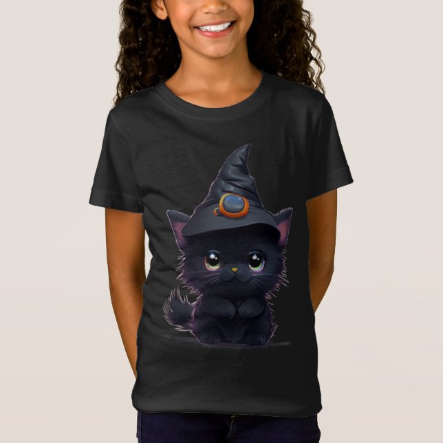Camiseta de gato negro de Halloween (Anverso)
