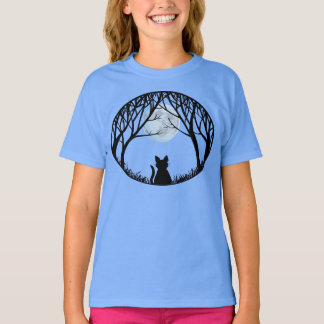 Camiseta de gato negro de niño espeluznante té gor