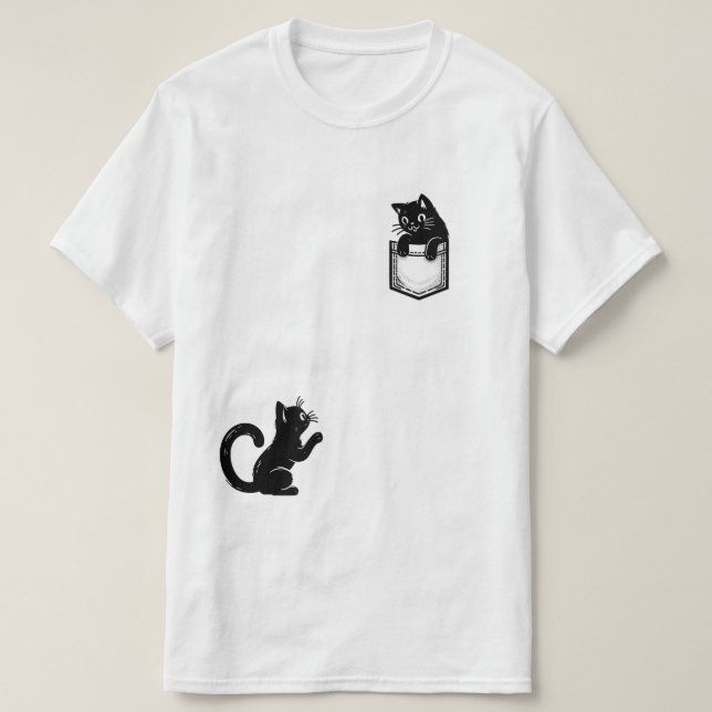 Camiseta de gato negro divertida (Diseño del anverso)