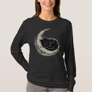Camiseta de Gato Negro en la Luna