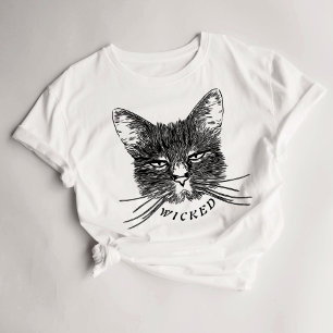 Camiseta de gato negro malvado para mujeres de Hal