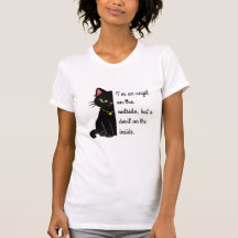 camiseta de gato negro para mujeres blancas