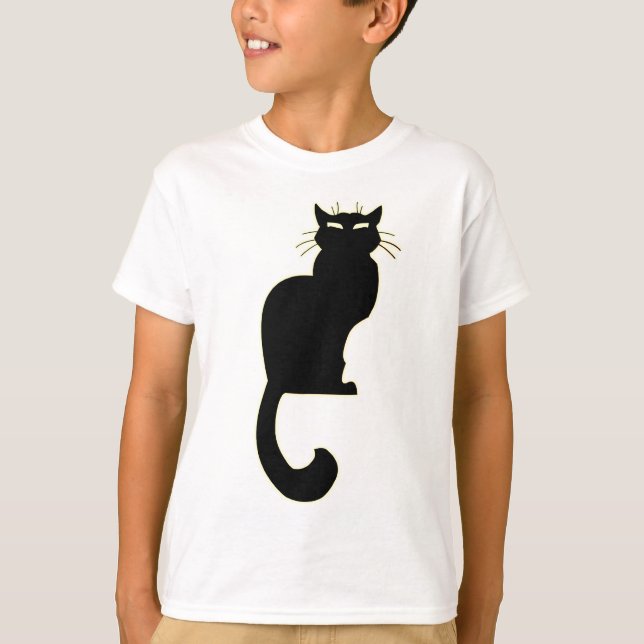 Camiseta de gato negro para niños Tee de arte de g (Anverso)