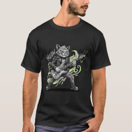 Camiseta de gato negro roquero_regalo de camisa de