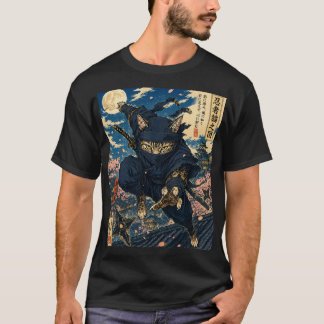 Camiseta de gato ninja japonés 