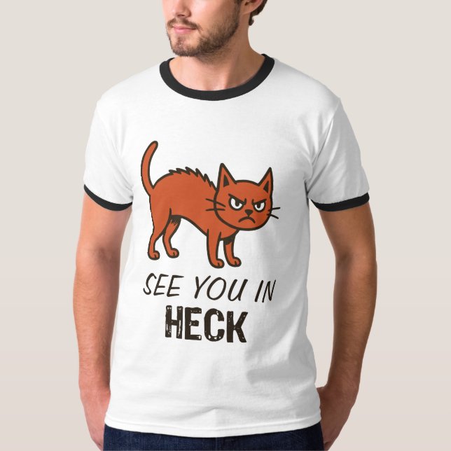 Camiseta de gato 'Nos vemos en el infierno' (Anverso)