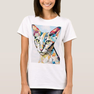 Camiseta de gato oriental cubista