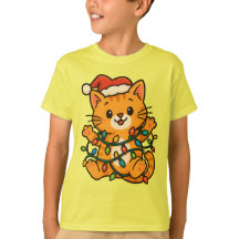 Camiseta de gato para Navidades pequeños