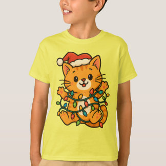 Camiseta de gato para Navidades pequeños
