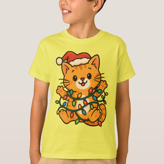 Camiseta de gato para Navidades pequeños (Anverso)