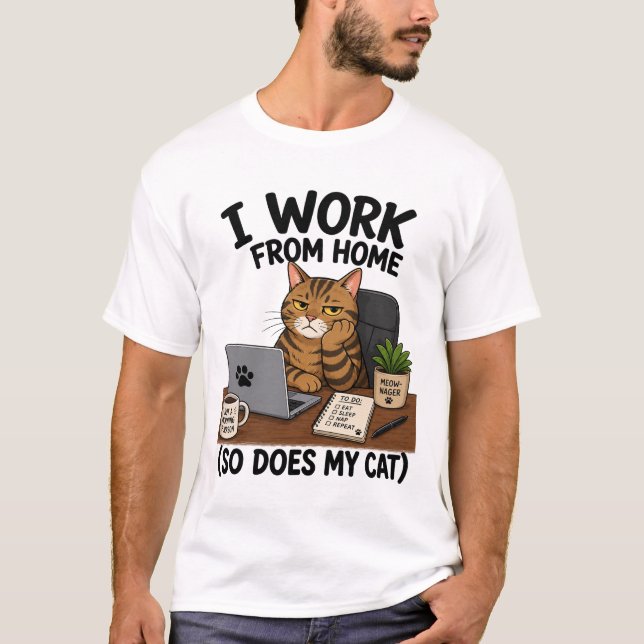 Camiseta de Gato para Trabajar desde Casa (Anverso)