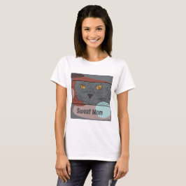 Camiseta de gato para una mujer dulce