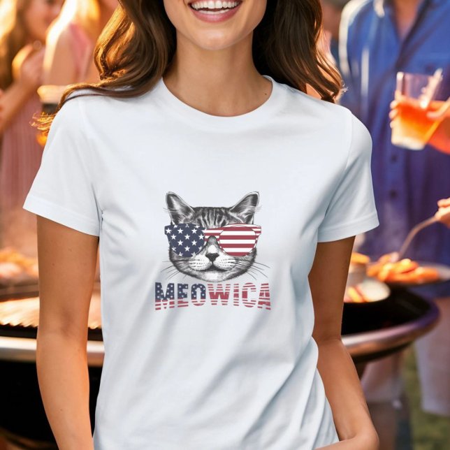 Camiseta de gato Patriótico Meowica (Patriotic Meowica Cat T-Shirt - Perfect for Cat Lovers and Proud Americans)