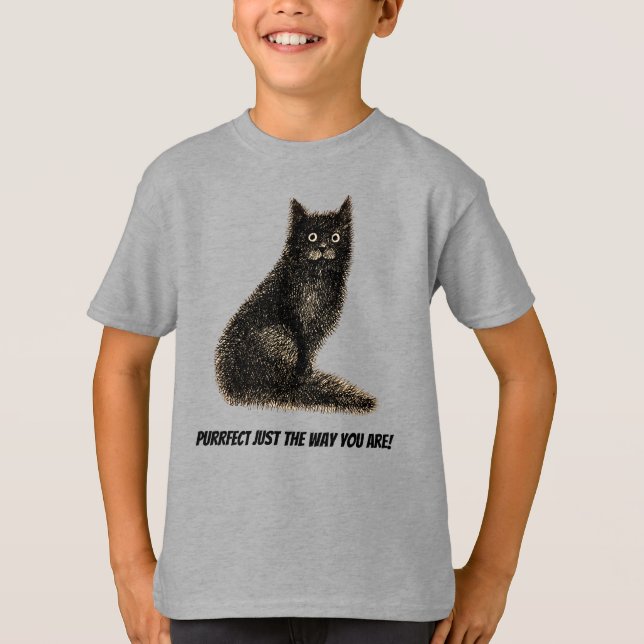 Camiseta de gato peluche negro (Anverso)
