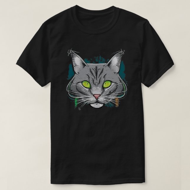 Camiseta de gato Personalizado colorida (Diseño del anverso)
