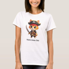 Camiseta de gato pirata bebé