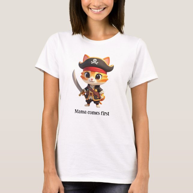Camiseta de gato pirata bebé (Anverso)