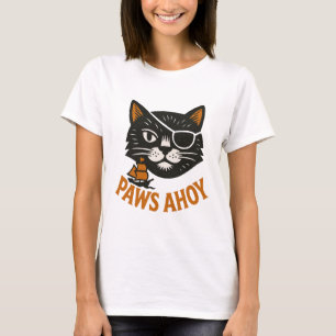 Camiseta de gato pirata Paws Ahoy
