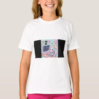 Camiseta de gato programador lindo Código & Purr |