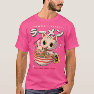 Camiseta de gato RamenKawaii Tee de anime Regalo j