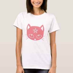 Camiseta de gato rosa Kawaii Pagan