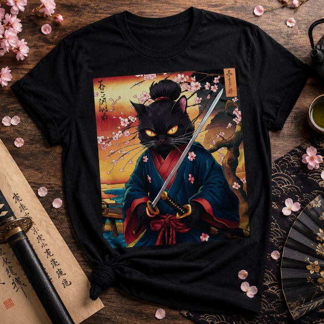 Camiseta de Gato Samurái | Camiseta de Guerrero Ja (Subido por el creador)