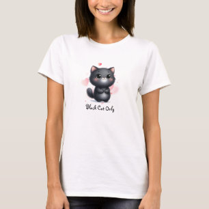 Camiseta de gato sólo con gato negro