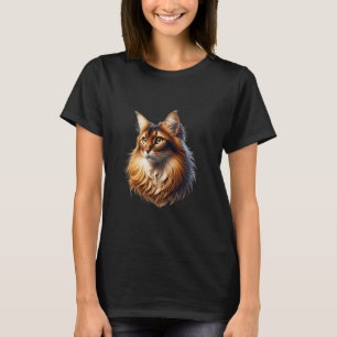Camiseta de gato somalí y Maine Coon - Arte felino