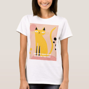 Camiseta de gato sonriente graciosa y graciosa par