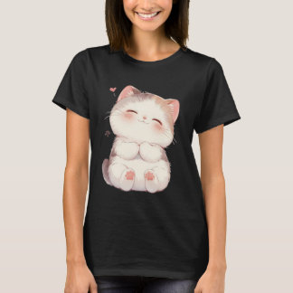 Camiseta de gato sonriente lindo