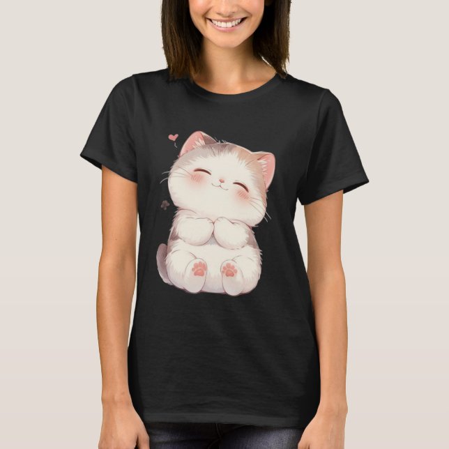 Camiseta de gato sonriente lindo (Anverso)