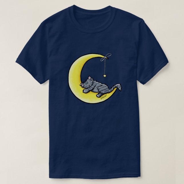 Camiseta de gato tabby de amor lunar (Diseño del anverso)