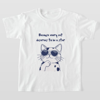 Camiseta de gato - Todo gato merece ser una estrel