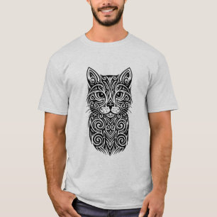 Camiseta de gato tribal - versión masculina