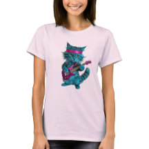 Camiseta de gato turquesa lindo