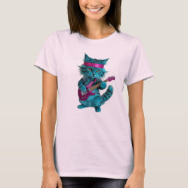 Camiseta de gato turquesa lindo