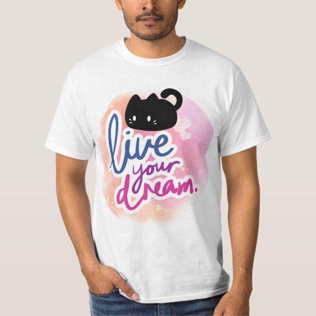 Camiseta de gato y diseño bonito (Anverso)