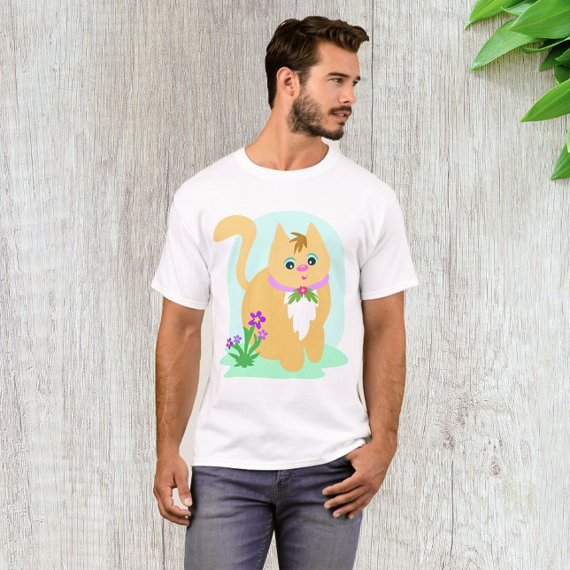 Camiseta De Gato Y Flores (Subido por el creador)