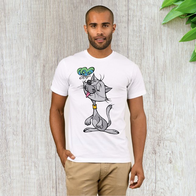 Camiseta De Gato Y Mariposa (Subido por el creador)