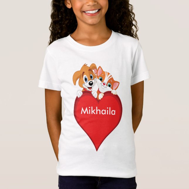 Camiseta de gato y perro dulce (Anverso)