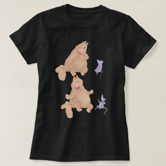 Camiseta de gato y ratón (Diseño del anverso)