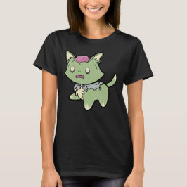 Camiseta de gato zombi