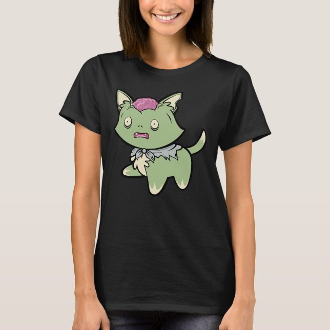 Camiseta de gato zombi (Anverso)