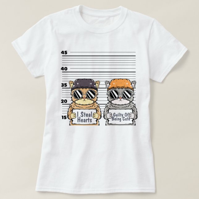 Camiseta de gatos criminales (Diseño del anverso)