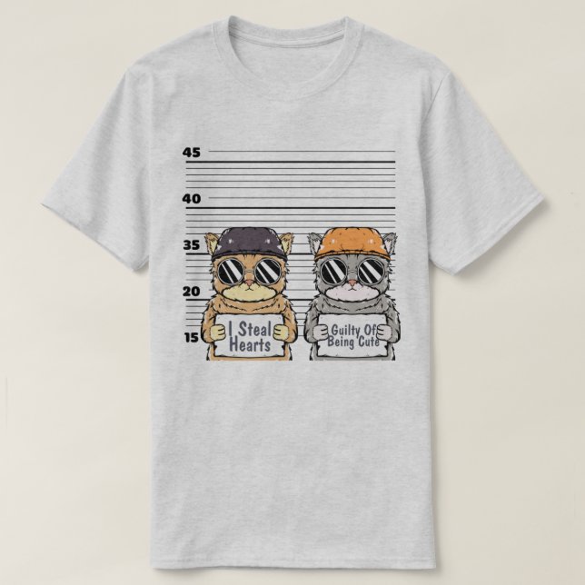 Camiseta de gatos criminales (Diseño del anverso)