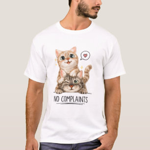Camiseta de Gatos Divertidos y Bonitos Sin Quejas