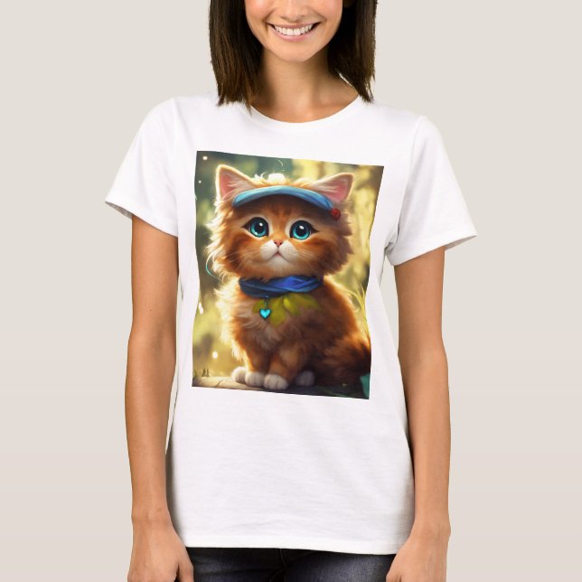 Camiseta de gatos encantadora (Anverso)
