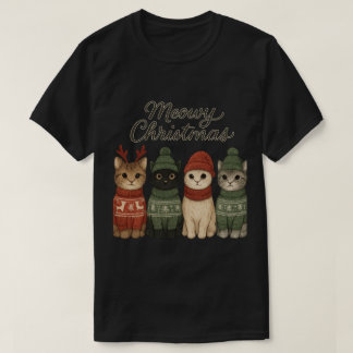 Camiseta de gatos lindos de Navidad Meowy | Festiv